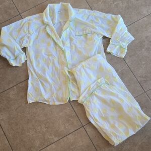 Chic Lemon and White Pajama Set